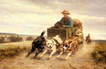 ヘンリエット・ロナー・クニップ Painting - 犬車 ヘンリエット・ロナー・クニップ